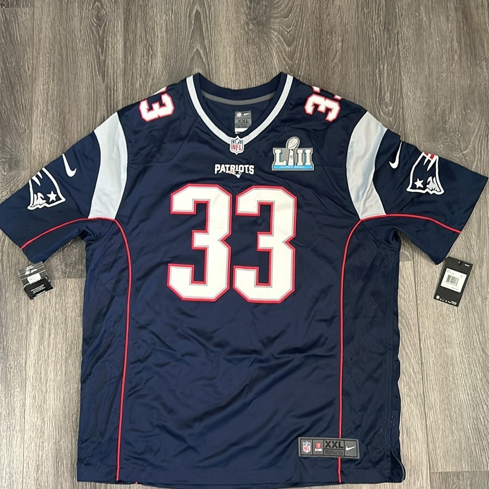 Dion Lewis #33 New England Patriots Jersey Men’s XXL NWT - Picture 3 of 6
